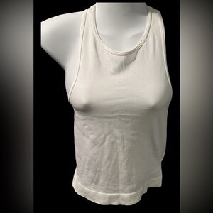 Chelsea & Violet White Ribbed Razor Back Ribbed Tank Top XS/S